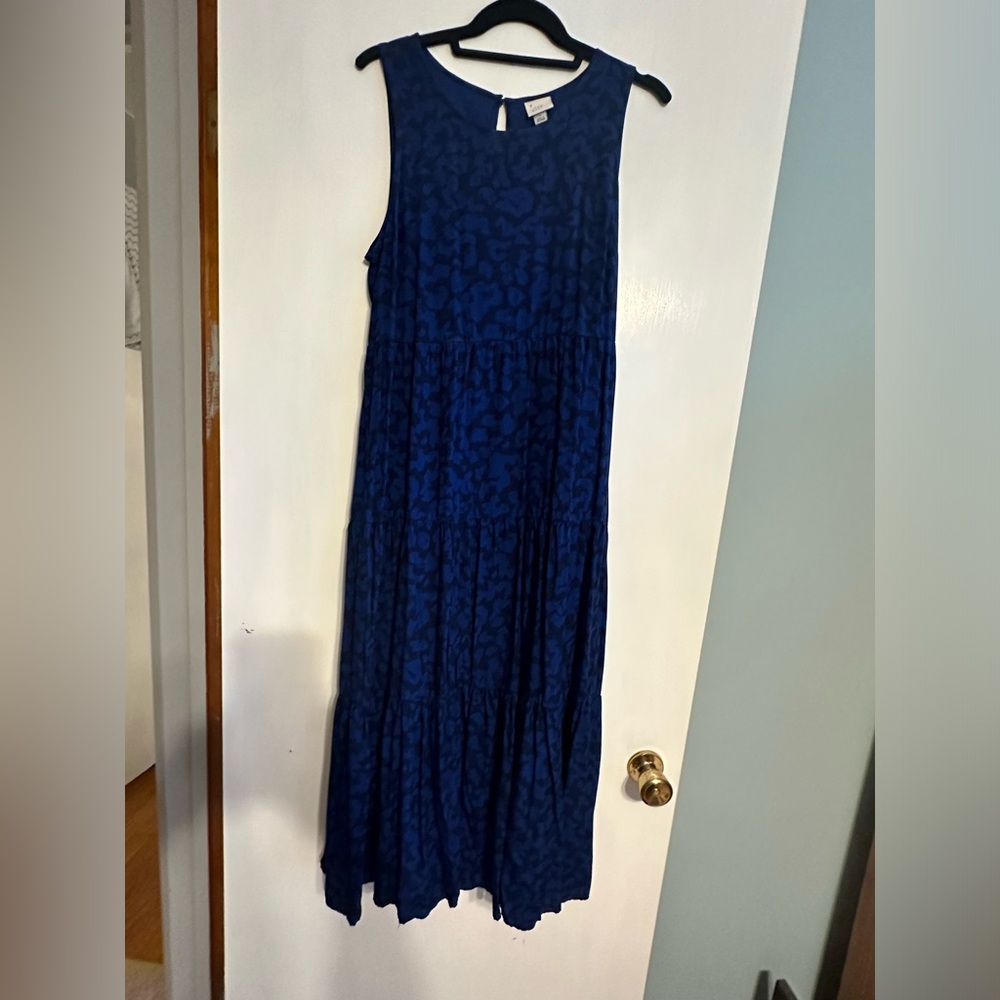 Medium, blue leopard maxi